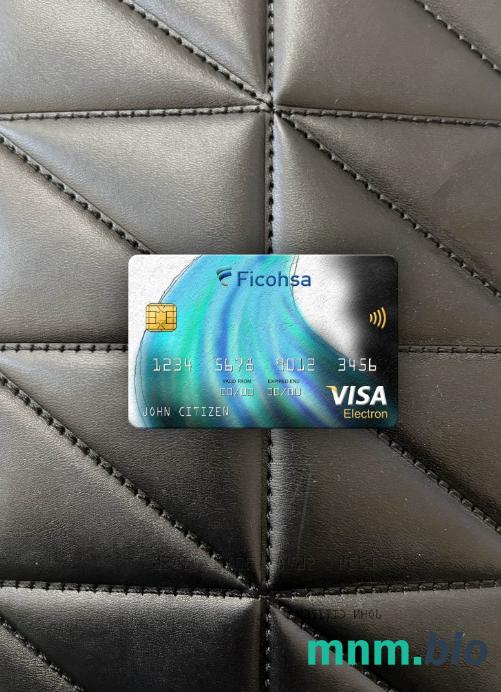 Nicaragua Banco Ficohsa bank visa karta elektronowa wygląd fotograficzny skan PSD + zdjęcie